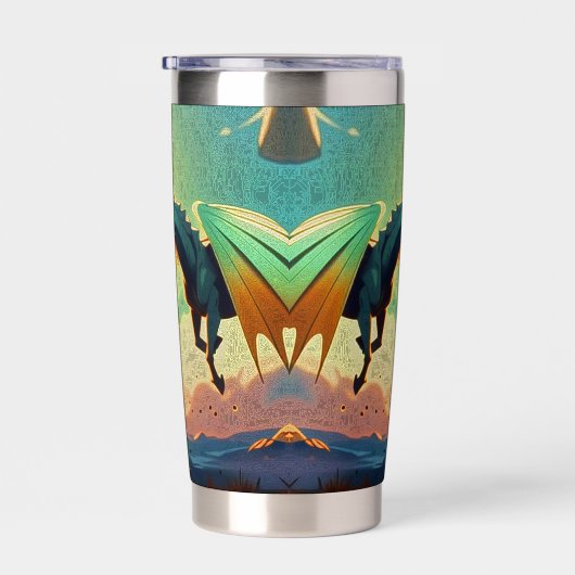 Dragon vs Pegasus - Fantasy Art Geïsoleerde Drinkbeker (Rechts)