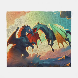 Dragon vs Pegasus Fleece Deken