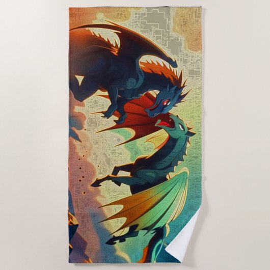 Dragon vs Pegasus  Strandlaken (Voorkant)