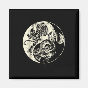 Dragon vs Tiger Tattoo! Yin en Yang Beast vechten Magneet