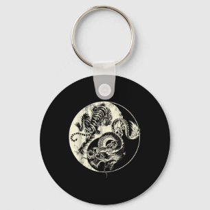 Dragon vs Tiger Tattoo! Yin en Yang Beast vechten Sleutelhanger