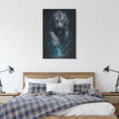 Dragon vs White Tiger – Mystical Fantasy Wall Art Canvas Afdruk (Insitu (Slaapkamer))