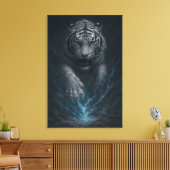 Dragon vs White Tiger – Mystical Fantasy Wall Art Canvas Afdruk (Insitu (Woonkamer))