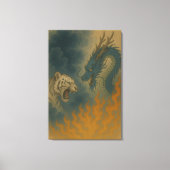 Dragon vs White Tiger – Mystical Fantasy Wall Art  Canvas Afdruk (Voorkant)