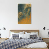 Dragon vs White Tiger – Mystical Fantasy Wall Art  Canvas Afdruk (Insitu (Slaapkamer))