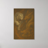 Dragon vs White Tiger – Mystical Fantasy Wall Art Canvas Afdruk (Voorkant)
