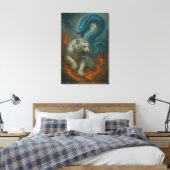 Dragon vs White Tiger – Mystical Fantasy Wall Art Canvas Afdruk (Insitu (Slaapkamer))