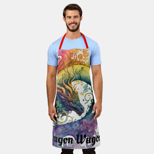 Dragon Wagon Food Cart Schort (Gedragen)