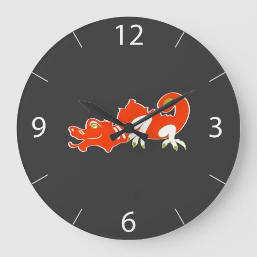 Dragon Wall Clock Grote Klok (Voorkant)