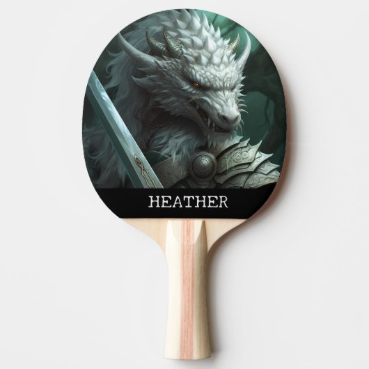 Dragon Warrior Fantasy Monogram Tafeltennisbatje (Voorkant)