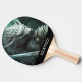 Dragon Warrior Fantasy Monogram Tafeltennisbatje (Zijkant)