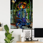 Dragon Wars: De horlogetoren fantastische kunst Poster (Thuiskantoor)