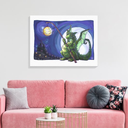 Dragon Watch Art Canvas Afdruk (Insitu (Woonkamer))