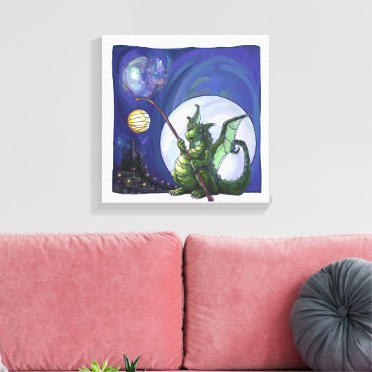 Dragon Watch Art Canvas Afdruk (Insitu (Woonkamer))