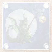 Dragon Watch Art Glazen Onderzetter (Achterkant)