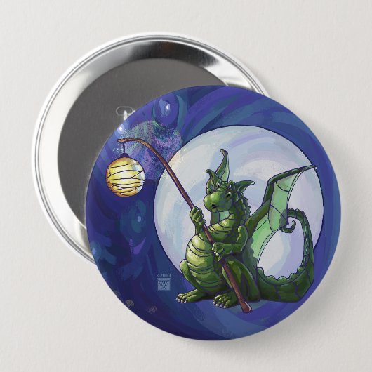 Dragon Watch Art Ronde Button 4,0 Cm (Voorkant /achterkant)
