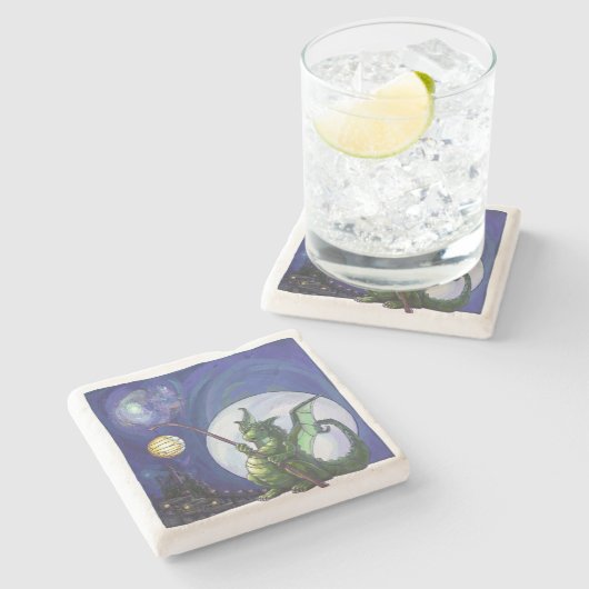 Dragon Watch Art Stenen Onderzetter (Zijkant)