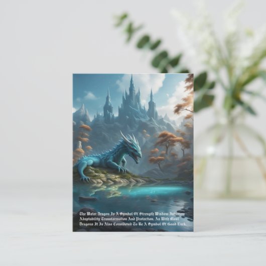 Dragon - Water Briefkaart (Staand voorkant)