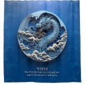 Dragon Water Element Ocean Waves Zee River Blue Douchegordijn (Voorkant)