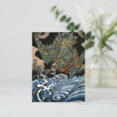 Dragon & Water Spirit Kuniyoshi Briefkaart (Staand voorkant)