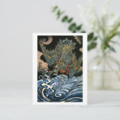 Dragon & Water Spirit Kuniyoshi Briefkaart (Staand voorkant)