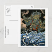Dragon & Water Spirit Kuniyoshi Briefkaart (Voorkant / Achterkant)