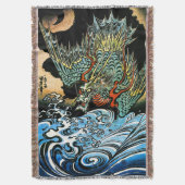 Dragon & Water Spirit Kuniyoshi Deken (Voorkant Verticaal)