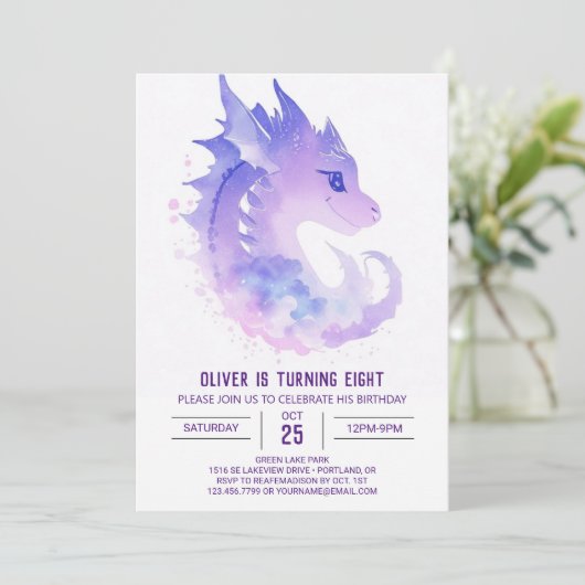 Dragon Waterverf Kaart (Staand voorkant)