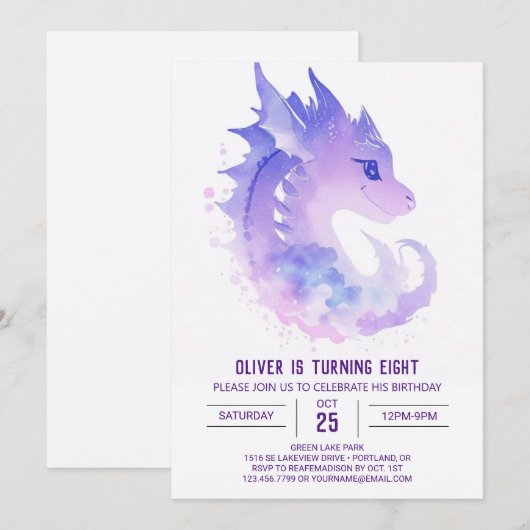 Dragon Waterverf Kaart (Voorkant / Achterkant)