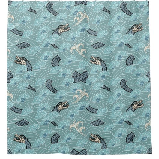 Dragon Waves Douchegordijn (Voorkant)