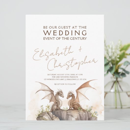 Dragon Wedding Kaart (Staand voorkant)