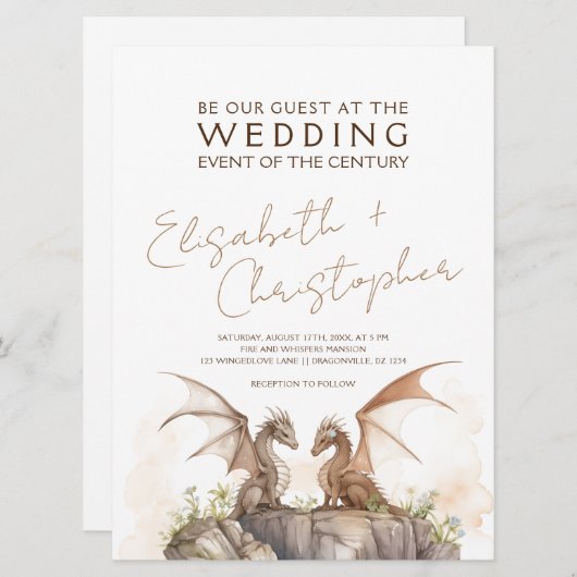 Dragon Wedding Kaart (Voorkant / Achterkant)