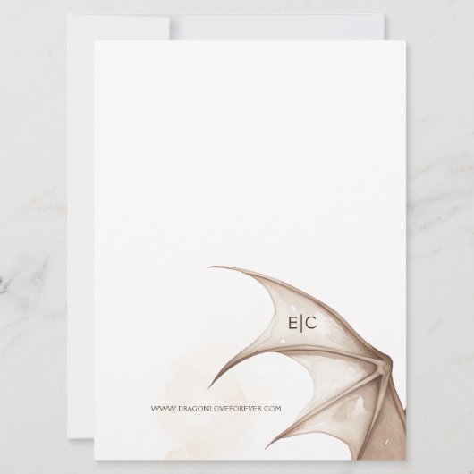 Dragon Wedding Kaart (Achterkant)