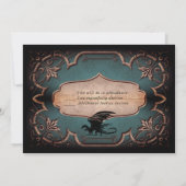 Dragon Wedding Medieval Gothic  Throne RSVP Kaart (Achterkant)