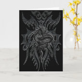 Dragon Wenskaart Kaart (Gele Bloem)