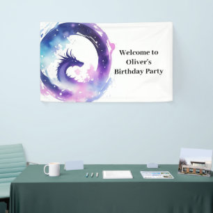 Dragon Whimsy Wonderland Verjaardagsbanner Spandoek