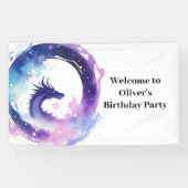Dragon Whimsy Wonderland Verjaardagsbanner Spandoek (Horizontaal)