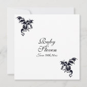 Dragon White Fantasy Wedding Theme Uitnodiging (Achterkant)