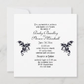 Dragon White Fantasy Wedding Theme Uitnodiging (Voorkant)