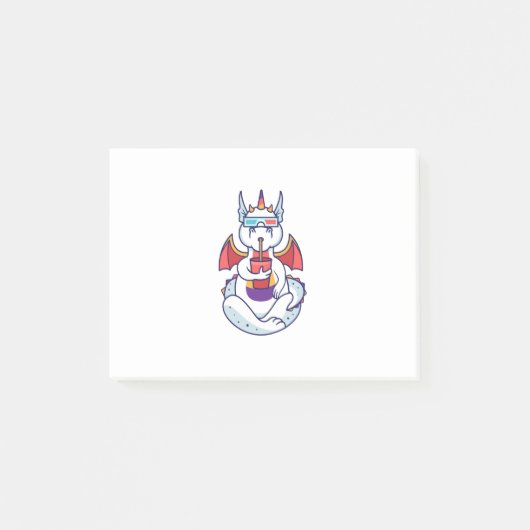 Dragon White Yoga Post-it® Notes (Voorkant)
