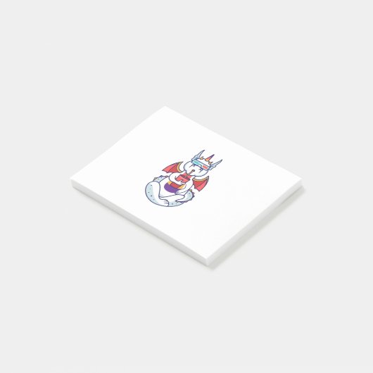 Dragon White Yoga Post-it® Notes (Schuin)
