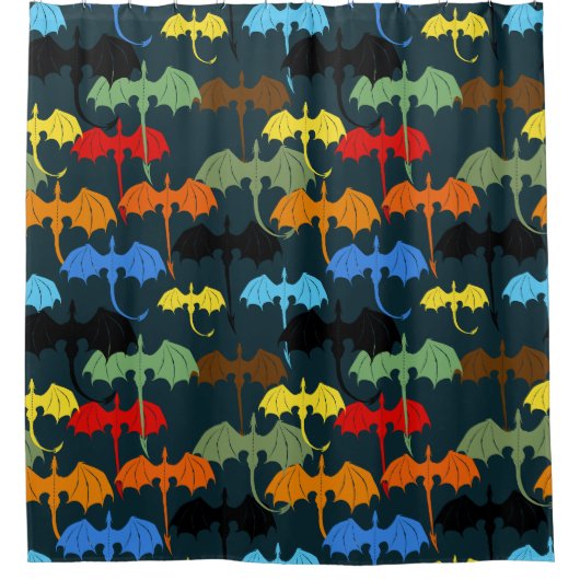 Dragon Wing Blue Flight Fantasy Douchegordijn (Voorkant)