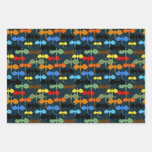 Dragon Wing Blue Flight Fantasy Inpakpapier Vel (Voorkant 3)