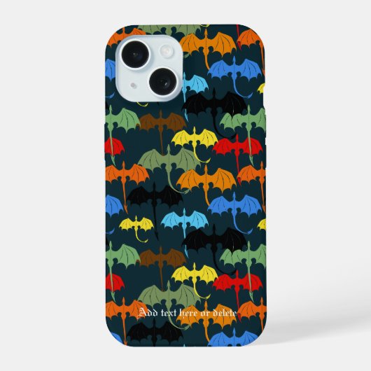 Dragon Wing Blue Flight Fantasy iPhone 15 Case (Achterkant)
