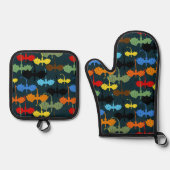 Dragon Wing Blue Flight Fantasy Ovenwant & Pannenlap Set (Voorkant)
