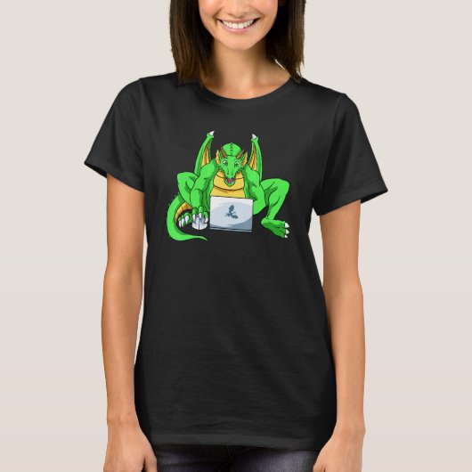 Dragon Winged Flying Fire Brething Mythical Creat T-shirt (Voorkant)