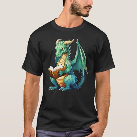 Dragon with book t-shirt (Voorkant)