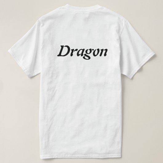 Dragon witte Mannen T-shirt (Design achterkant)