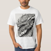 Dragon witte Mannen T-shirt (Voorkant)