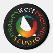 Dragon Wolf Phoenix Studio Magnet (Voorkant)